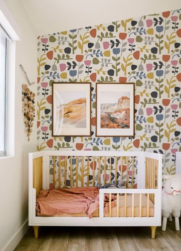 A Street Prints Juni Pink & Orange Wallpaper Room