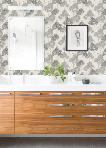 A Street Prints Lykke Black Wallpaper Room