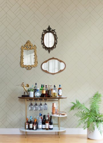 A Street Prints Sander Beige & Gold Wallpaper Room