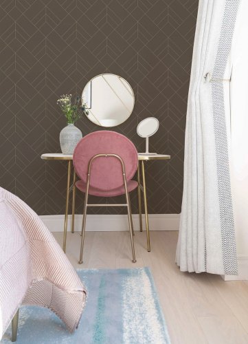A Street Prints Sander Brown & Gold Wallpaper Room 2