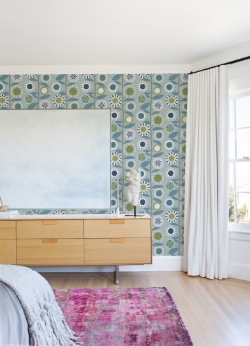 A Street Prints Sisu Blue Wallpaper Room