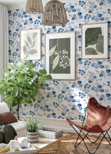 A Street Prints Jonah Blue Wallpaper Room