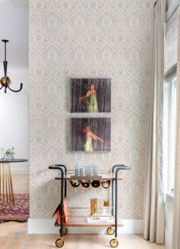 A Street Prints Fernback Pink Wallpaper Room