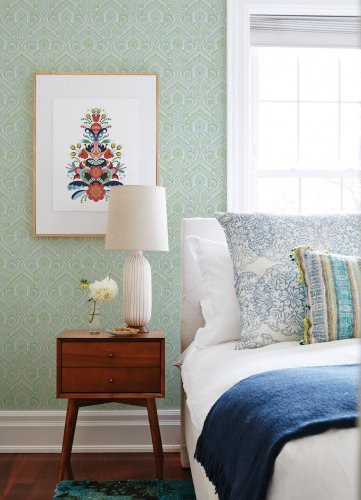 A Street Prints Fernback Green Wallpaper Room 2