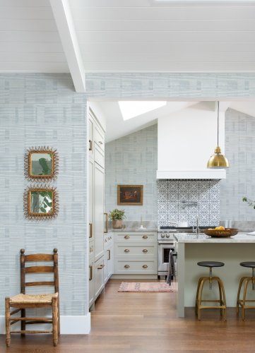 A Street Prints Callaway Grey Wallpaper Room
