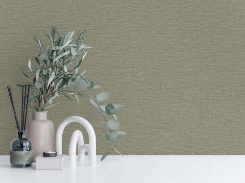 Room setting styled with Grandeco Telma Sage Green Wallpaper for a calming interior