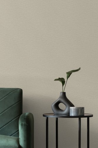 oom styled with Grandeco Telma Taupe Wallpaper in a neutral interior scheme