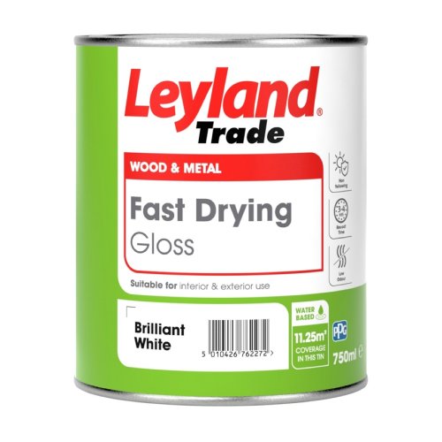 Leyland Trade Brilliant White Fast Drying Gloss Paint