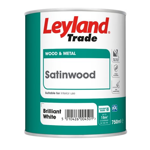 Leyland Trade Brilliant White Satinwood Paint