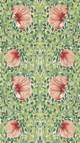 Morris & Co Pimpernel Shamrock/Watermelon Wallpaper long