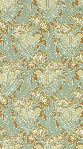 Morris & Co Laceflower Garden Tobacco/Pistachio Wallpaper Long
