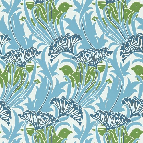 Morris & Co Laceflower Garden Green/Lagoon Wallpaper