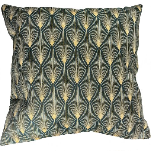 New York Art Deco Deep Teal Cushion