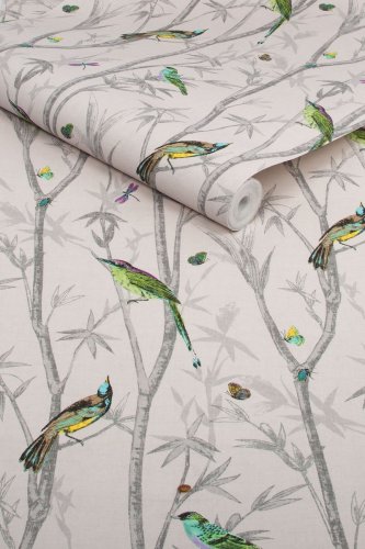 Next Chinoiserie Bird Trail Natural Wallpaper 118266