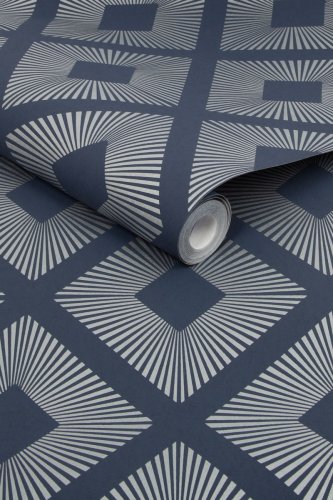 Next Deco Triangle Navy Wallpaper 118272