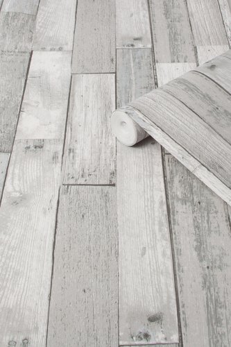 Next Distressed Wood Plank Grey Wallpaper 118310