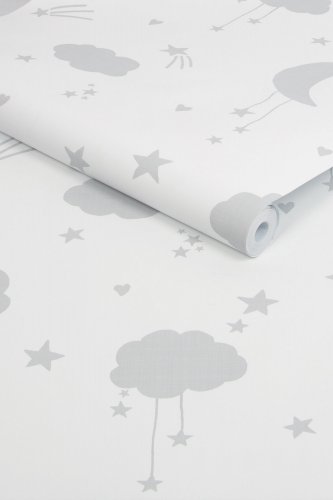 Next Moon & Stars Grey Wallpaper 118332