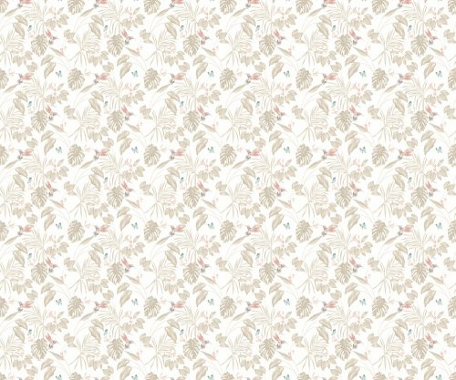 Hummingbird Oyster Wallpaper showing delicate foliage and watercolour hummingbird details.