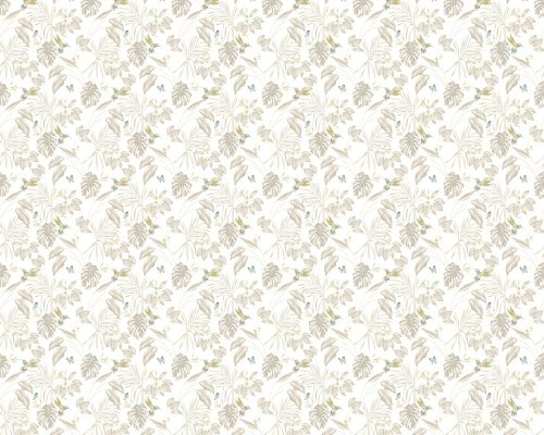 Hummingbird Pearl Wallpaper showcasing intricate botanical details and elegant hummingbirds.