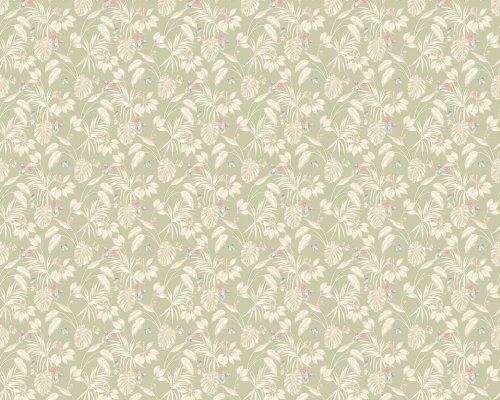 Hummingbird Sage Wallpaper showing intricate botanical details with flowers, butterflies, and birds.