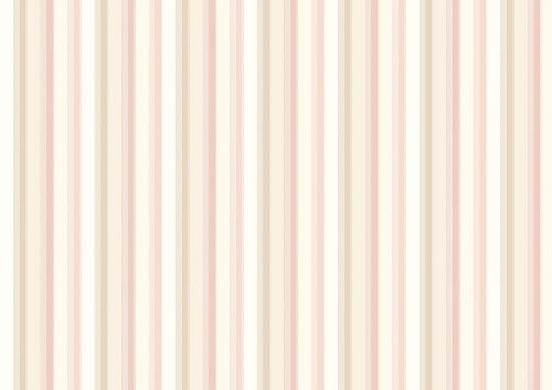 Elegant striped wallpaper in warm neutrals and soft pink hues.
