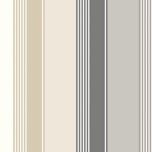 Multi Stripe Slate Mix Wallpaper featuring soft neutrals and slate grey stripes.
