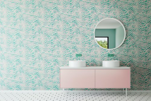 OHPOPSI Contour Bubblegum & Mint Wallpaper IKA50118W