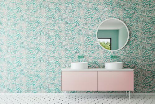 OHPOPSI Contour Bubblegum & Mint Wallpaper IKA50118W