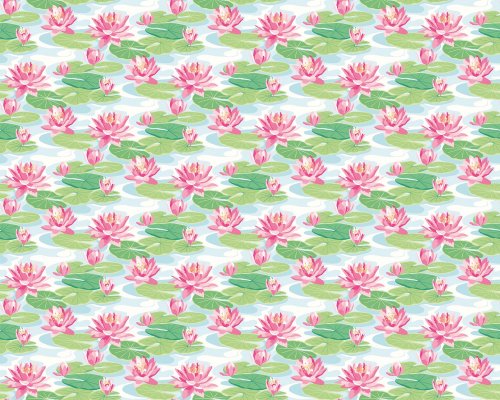 OHPOPSI Waterlily Sky & Rose Wallpaper IKA50101W