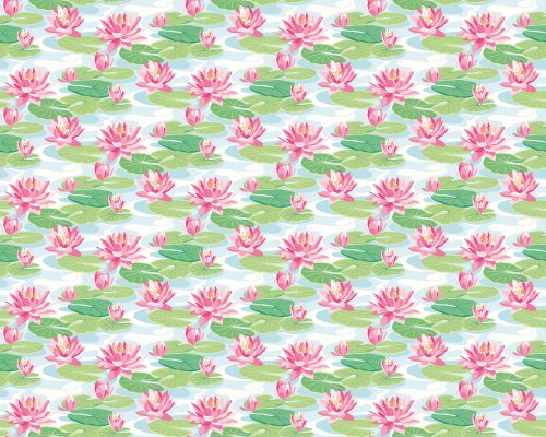 OHPOPSI Waterlily Sky & Rose Wallpaper IKA50101W