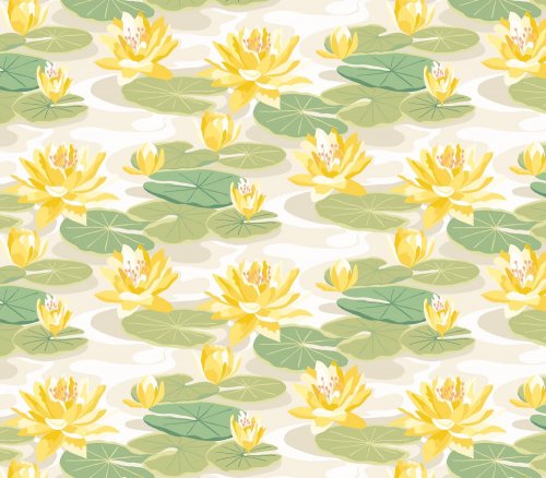 OHPOPSI Waterlily Linen & Amber Wallpaper IKA50106W