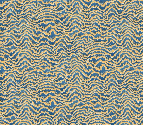 OHPOPSI Contour Denim & Ochre Wallpaper IKA50120W