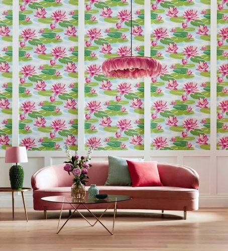 OHPOPSI Waterlily Sky & Rose Wallpaper IKA50101W