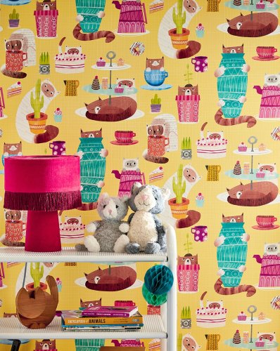 OHPOPSI Kitten Kaboodle Dandelion Wallpaper