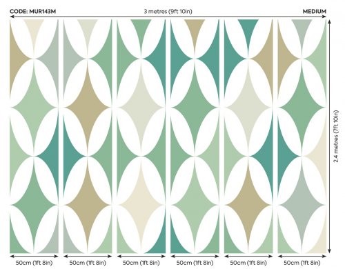 Origin Murals Green Formation Sage Mural Panels