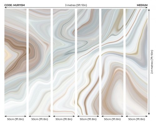 Origin Murals Marbled Ink Cloud Mural