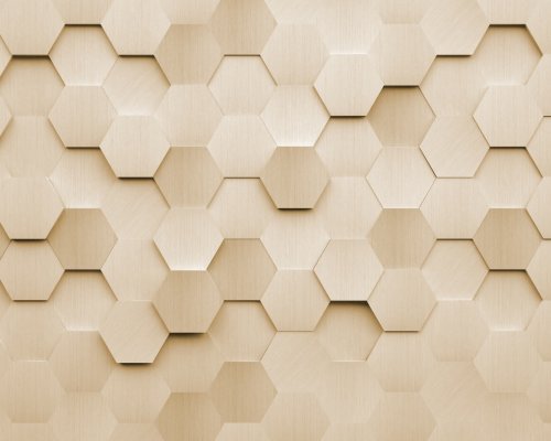 Origin Murals Metal Hexagons Gold Mural