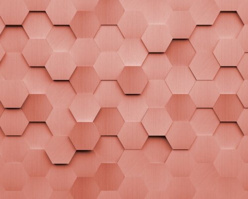 Origin Murals Metal Hexagons Rust Mural