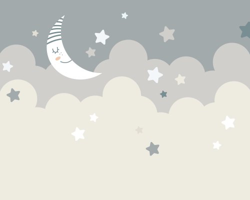 Origin Murals Nighttime Children's Sky Dove Grey Mural
