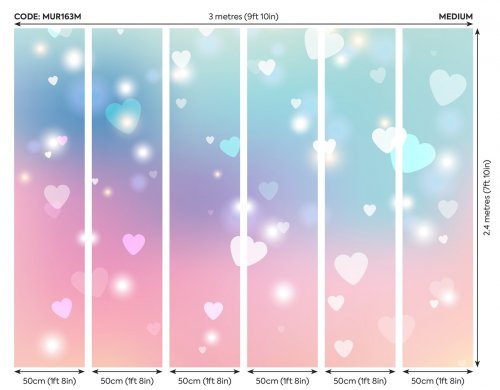 Origin Murals Sweet Hearts Pastel Mural Panels