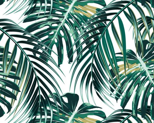 Origin Murals Tropical Leaves Emerald Mural