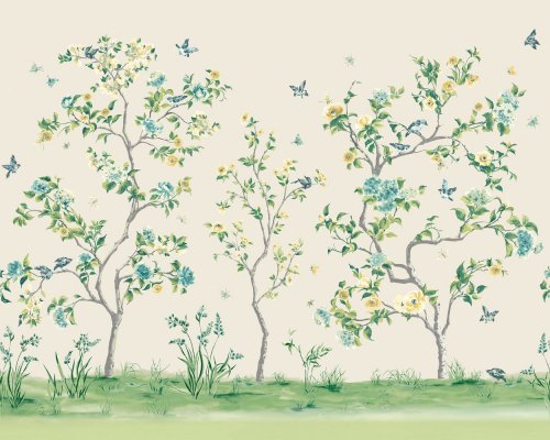 Origin Oriental Flower Tree Natural Mural