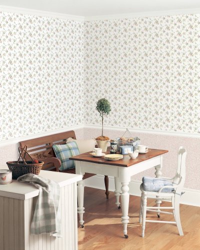 Galerie Pretty Prints Blossom Mini Cream / Pink / Green / Blue Wallpaper Room