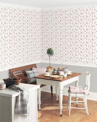 Galerie Pretty Prints Blossom Mini Cream / Red / Grey Wallpaper Room