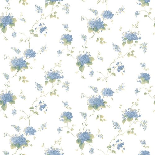 Galerie Pretty Prints Hortensia Trail Navy / Green / Light Yellow Wallpaper