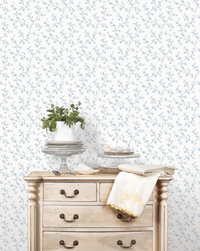 Galerie Pretty Prints Alison's Trail Navy Wallpaper Room