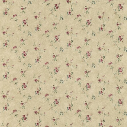 Galerie Pretty Prints Laura's Trail Beige / Burgundy / Dark Beige Wallpaper