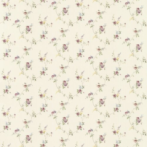 Galerie Pretty Prints Laura's Trail Cream / Pink / Green / Brown / Yellow Wallpaper