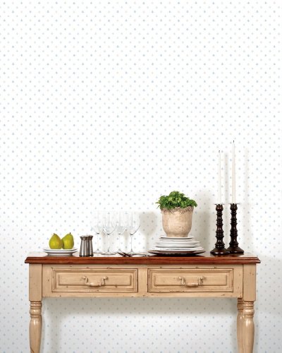 Galerie Pretty Prints Lulu Spot Blue & Beige Wallpaper Room