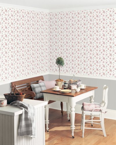 Galerie Pretty Prints Swiss Dot Negative Grey Wallpaper Room